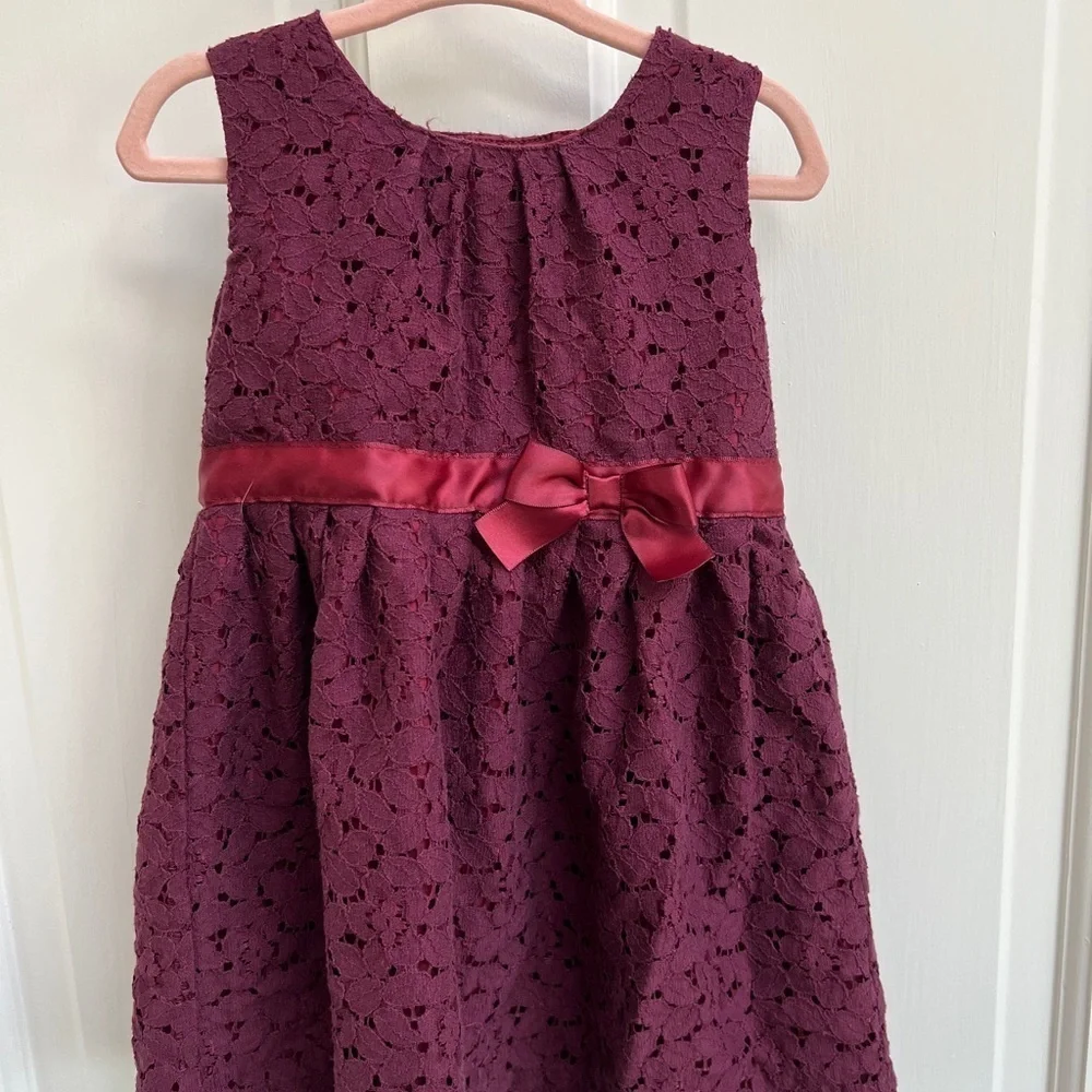 Carter’s 24M Maroon Lace Floral Pattern Formal Dress